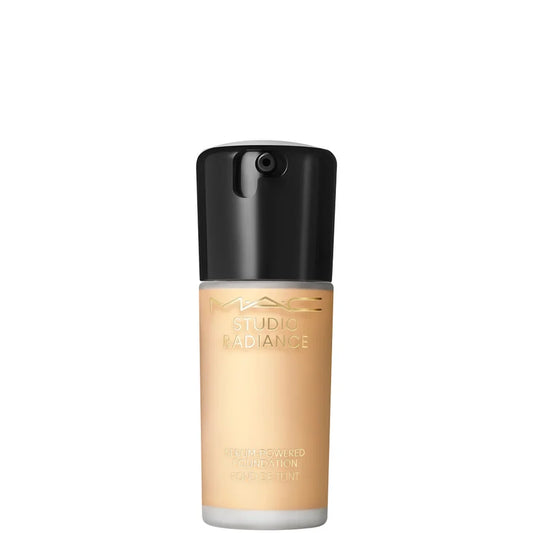 MAC Studio Radiance Serum Powered Foundation NC20 in a dark glass pump bottle