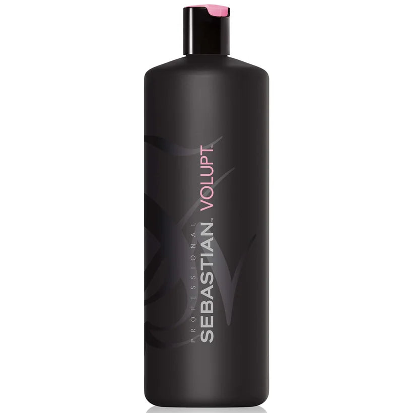 Sebastian Professional Volupt Shampoo for Volume 1000ml large white bottle with pump dispenser and red accents