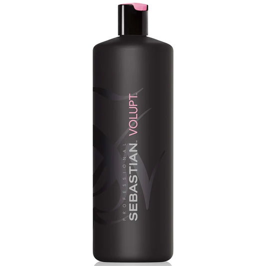 Sebastian Professional Volupt Shampoo for Volume 1000ml large white bottle with pump dispenser and red accents