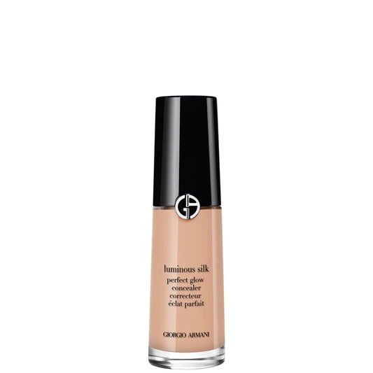 Armani Luminous Silk Concealer Shade 5.25 cylindrical concealer packaging with matte black lid and doe-foot applicator