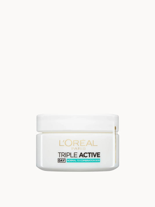 L'Oréal Paris Dermo Expertise Triple Active Multi-Protection Day Moisturiser - Normal / Combination 50ml , clear jar with white lid and L'Oréal Paris Dermo Expertise branding