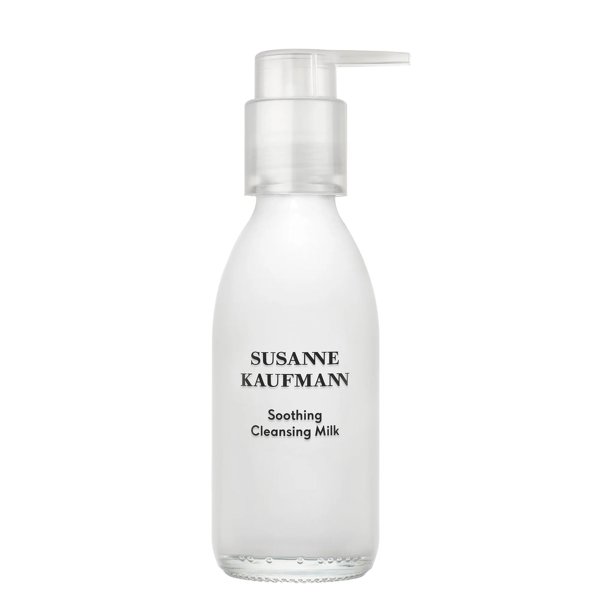Susanne Kaufmann Soothing Cleansing Milk 100ml, amber glass bottle with black pump and white label