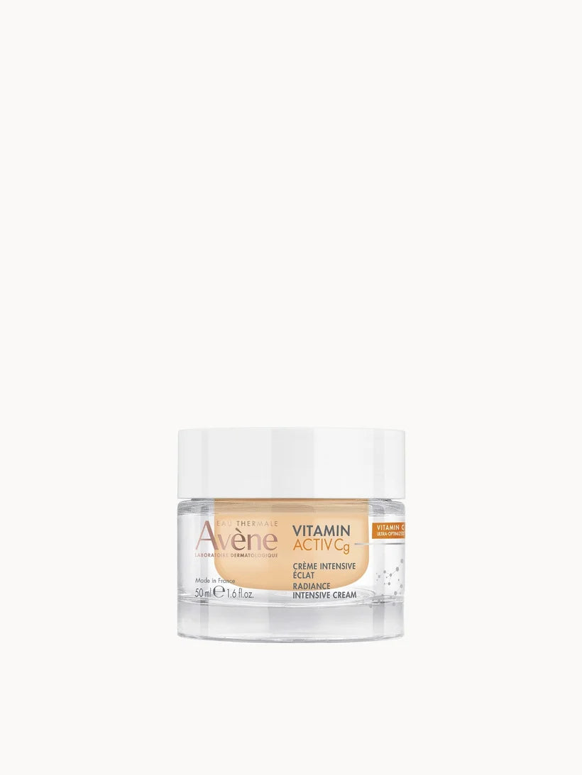 Avène Vitamin Activ Cg Radiance Intensive Cream 50ml white tube with orange accents and flip cap displayed upright