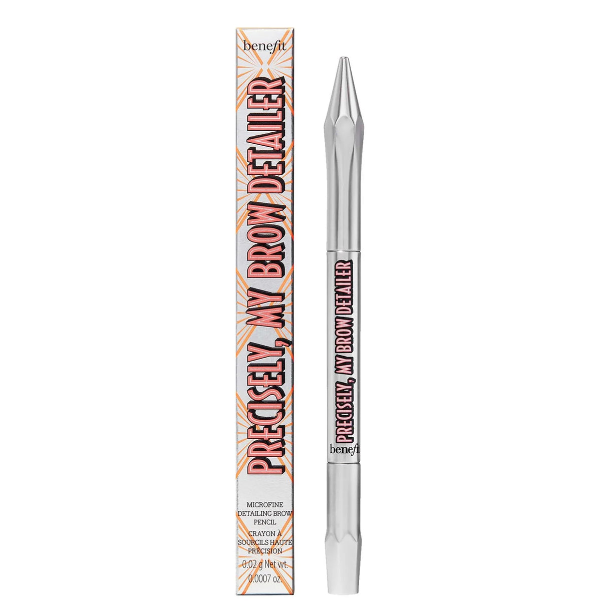 Benefit Precisely My Brow Detailer Eyebrow Pencil - 4 Warm Deep Brown, slim twist-up brow pencil with built-in spoolie