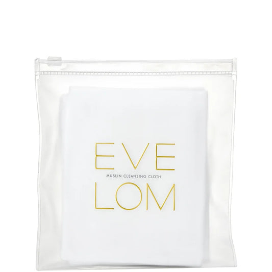 Eve Lom set of 3 white muslin cleansing cloths in branded packaging