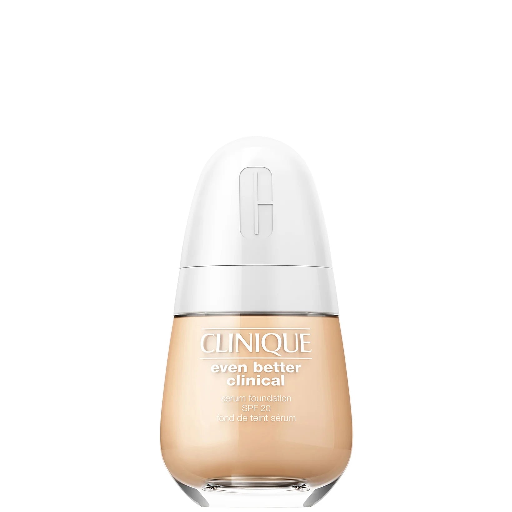 Clinique Even Better Clinical Serum Foundation SPF20 Bone – oil-free 24-hour satin matte foundation with UP302, vitamin C, salicylic acid, hyaluronic acid.