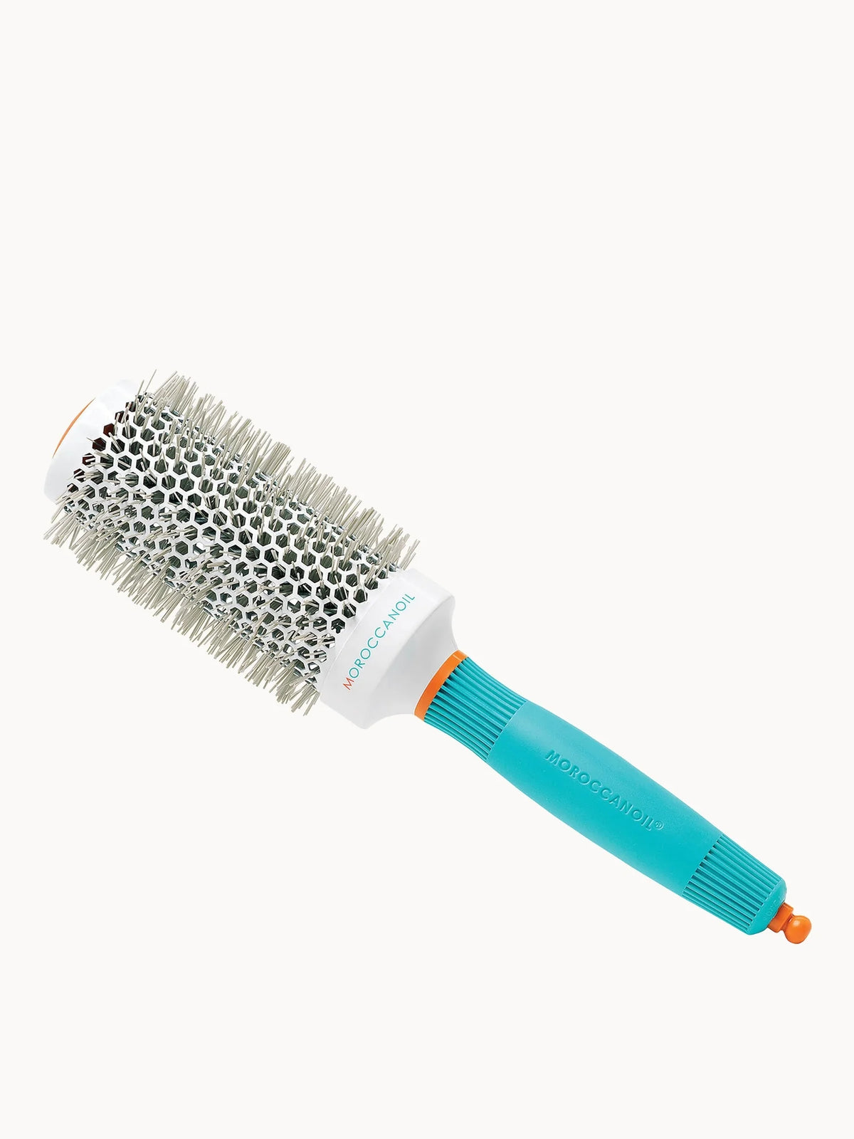 Moroccanoil Ceramic Round Brush 45mm, black barrel brush with orange Moroccanoil handle