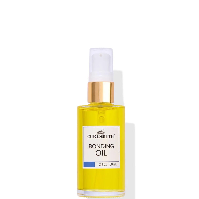 Curlsmith Bond Oil 60ml amber glass hair oil bottle with dropper and Curlsmith label