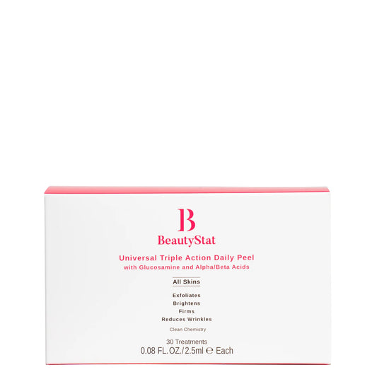 BEAUTYSTAT UNIVERSAL TRIPLE ACTION ONE-STEP DAILY EXFOLIATING PEEL PAD - 30 PACK by BeautyStat — genuine product, minor packaging flaw, unused formula.