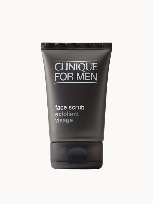 Clinique for Men Face Scrub 100ml, dark grey squeeze tube with silver Clinique For Men lettering