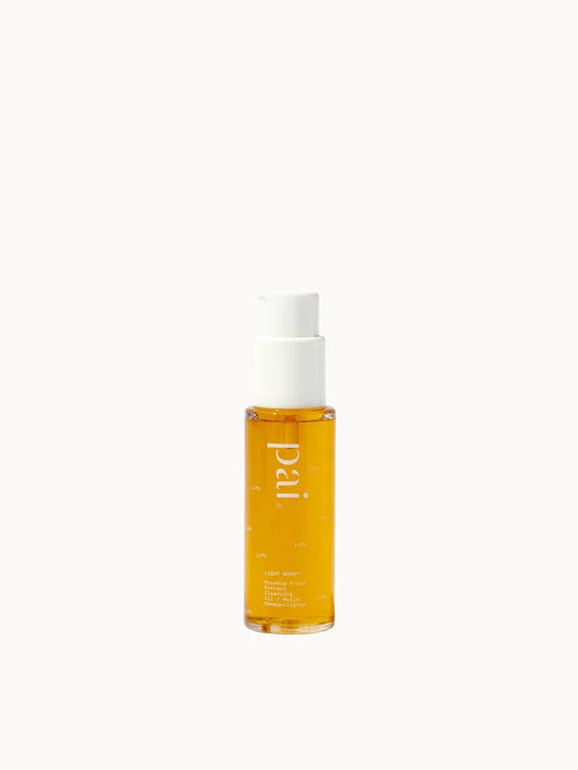 Pai Light Work Rosehip Cleansing Oil 28ml small bottle with pump dispenser and amber tinted oil inside