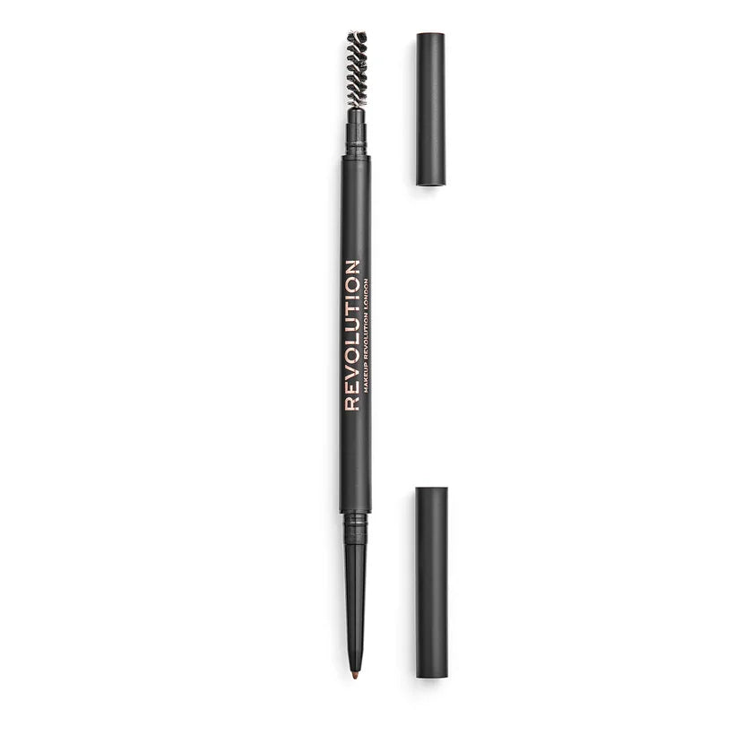 Makeup Revolution Precise Brow Pencil Light Brown slim retractable brow pencil with spoolie end