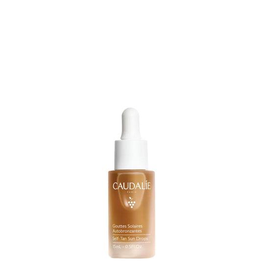 Caudalie Vinobronze Self-Tan Sun Drops 15ml amber glass dropper bottle with white label