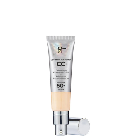 IT Cosmetics Your Skin But Better CC+ Cream SPF50 Light in a white tube with a flip cap