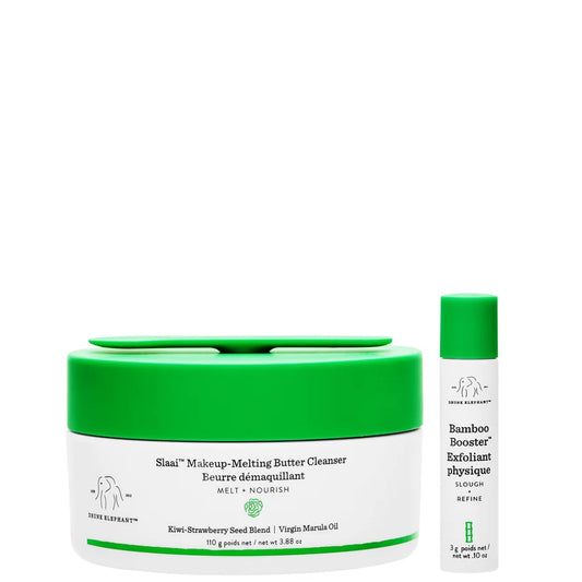 Drunk Elephant Slaai Makeup-Melting Butter Cleanser jar with pale blue lid
