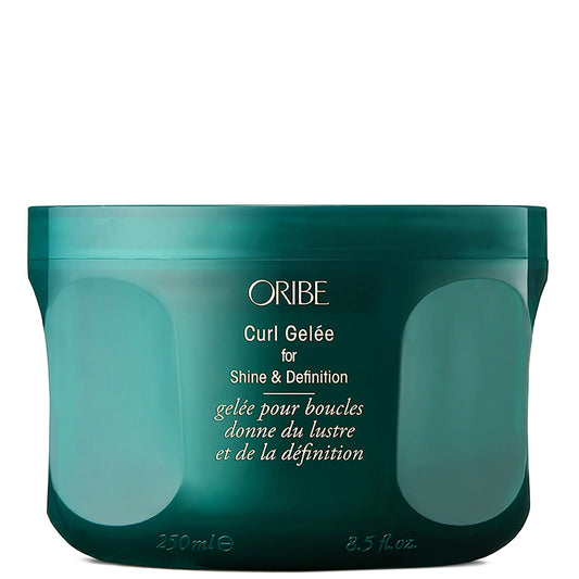 Oribe Curl Gelee - clear styling gel in a premium blue tube with gold accents, ideal for defining curls