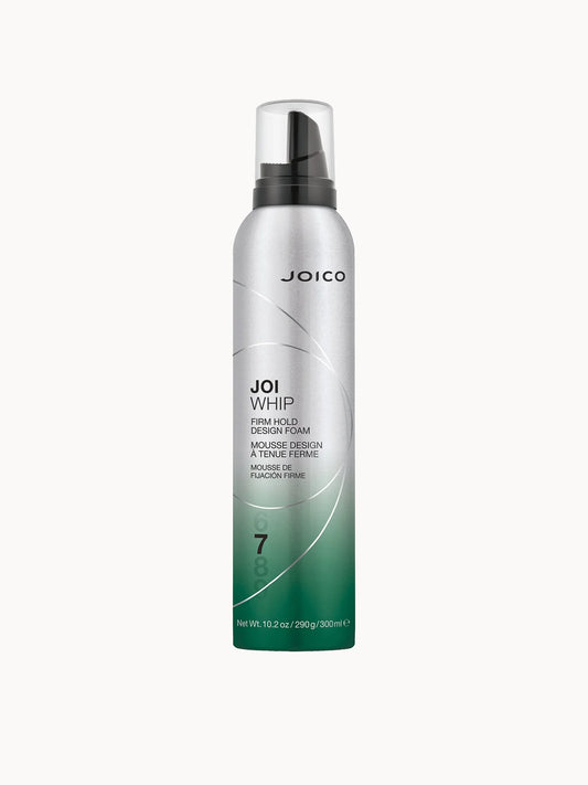 Joico JoiWhip 300ml, clear aerosol can with black cap and Joico JoiWhip branding