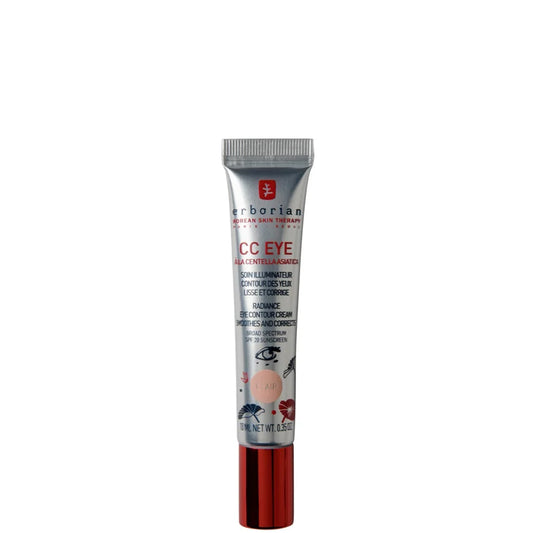 Erborian CC Eye 4 in 1 Colour Correcting Eye Treatment SPF20 10ml silver eye cream tube with purple cap