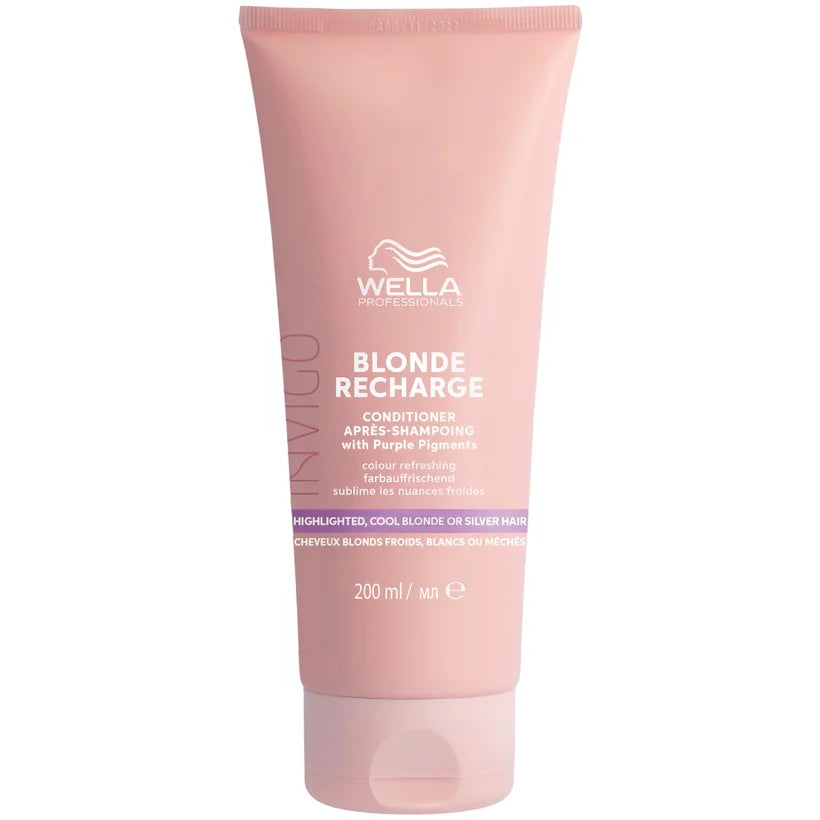 Wella Professionals Invigo Blonde Recharge Cool Blonde Conditioner 200ml silver tube with purple accents