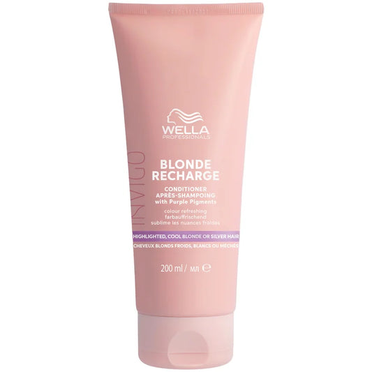 Wella Professionals Invigo Blonde Recharge Cool Blonde Conditioner 200ml silver tube with purple accents