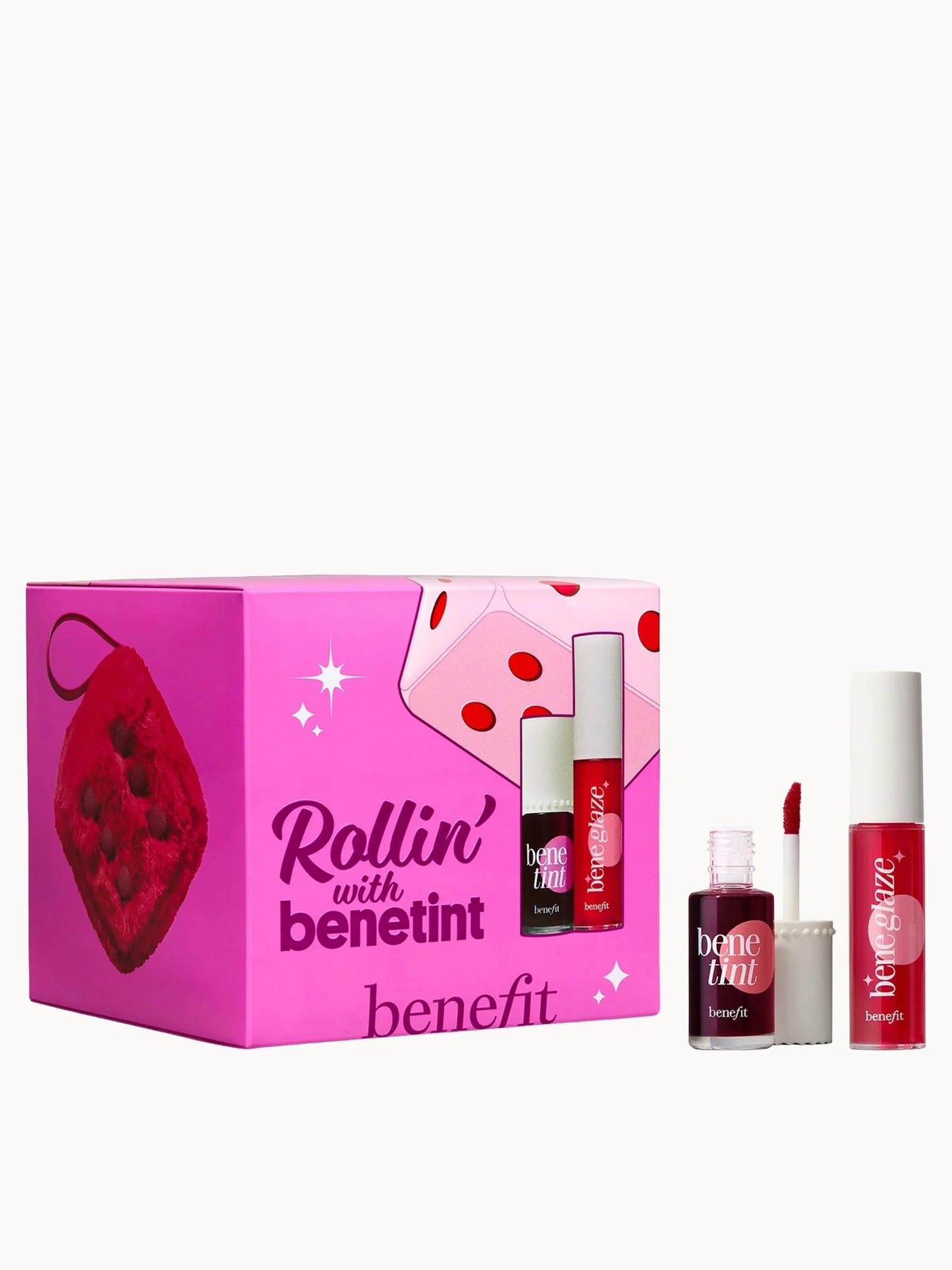 benefit Rollin with Benetint Cheek & Lip Tint and Limited Edition Lip Oil Duo with Beauty Bag - Box Damage | Pop Up Beauty