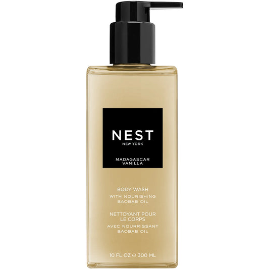 NEST New York Body Wash Madagascar Vanilla 300ml, cream and gold pump bottle