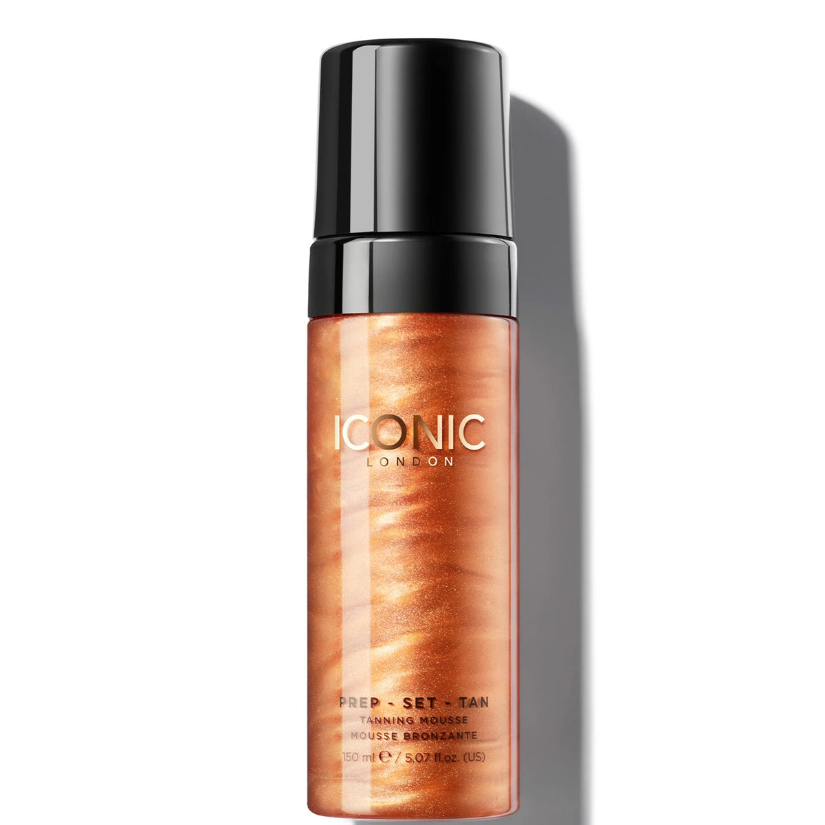 Iconic London Prep - Set - Tan Mousse 150ml - Glow, self-tan mousse bottle with foam pump dispenser