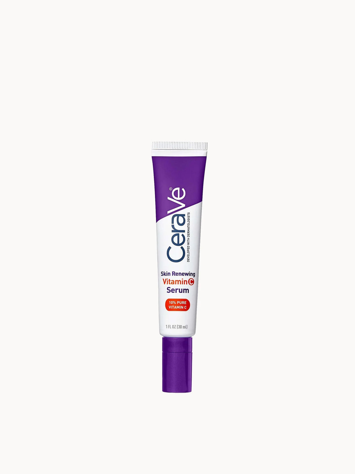 Cerave Skin Renewing 10% Pure Vitamin C Serum 30ml, amber dropper bottle with grey label