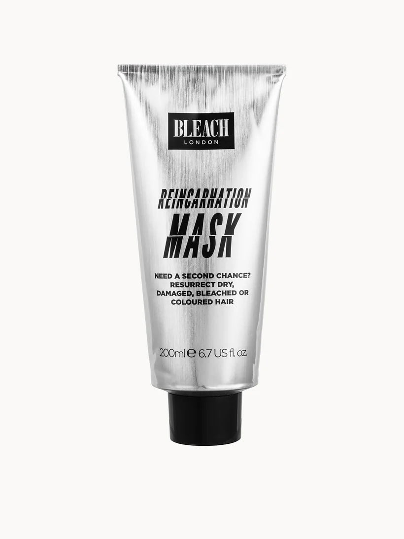 BLEACH LONDON Reincarnation Mask 200ml round tub with white lid and bold printed label
