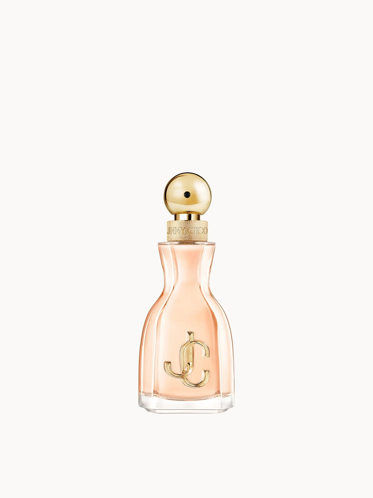 Jimmy Choo I Want Choo Eau de Parfum 40ml, peach-tinted glass bottle with a gold hammered jewel-effect cap