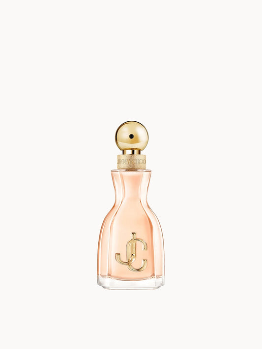 Jimmy Choo I Want Choo Eau de Parfum 40ml, peach-tinted glass bottle with a gold hammered jewel-effect cap