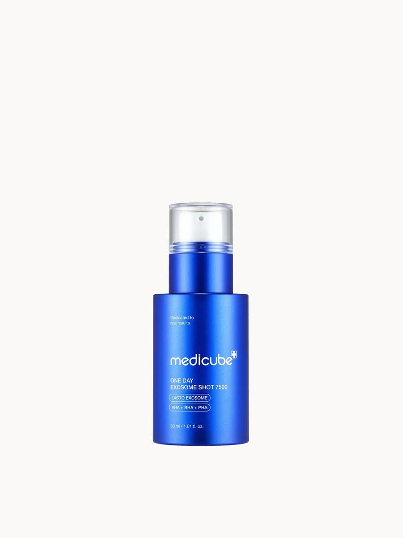 Medicube One Day Exosome Shot Pore Ampoule 7500 30ml small bottle with dropper and clinical style label