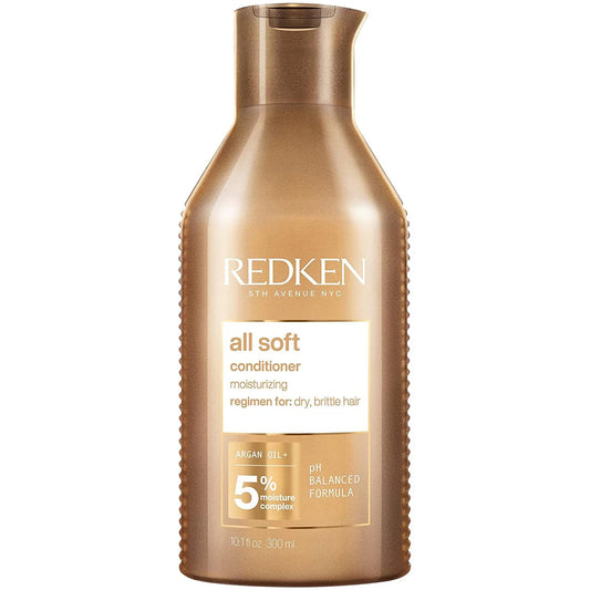 Redken All Soft Conditioner for Dry Hair, with Argan Oil for Softness and Shine 300ml, conditioner bottle