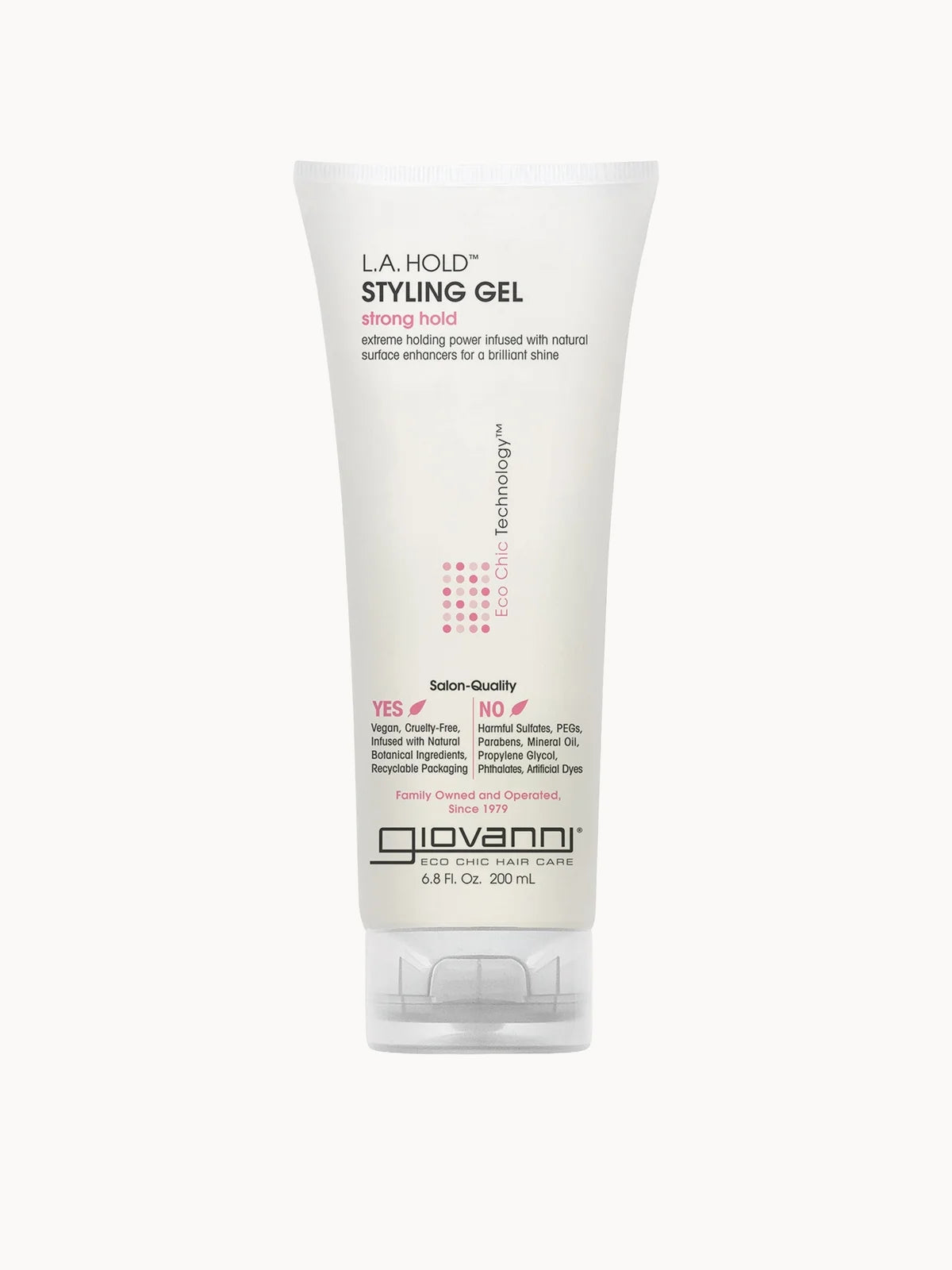 Giovanni L.A. Hold Styling Gel 200ml, plastic bottle with printed label