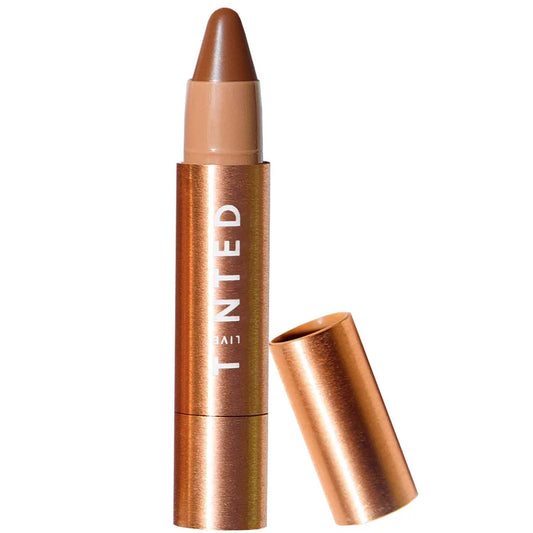Live Tinted Huestick Grounded twist-up multi-use stick in warm brown casing