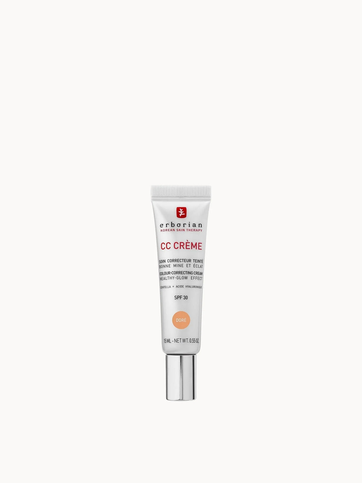 Erborian CC Crème SPF30 15ml - Dore, small 15ml CC cream pack with Erborian branding