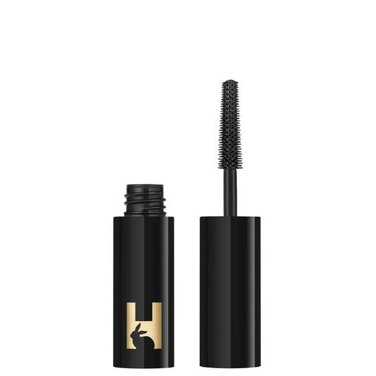 Hourglass Travel Size Unlocked Instant Extensions Mascara Ultra Black 5g slim black tube with metallic detailing shown closed