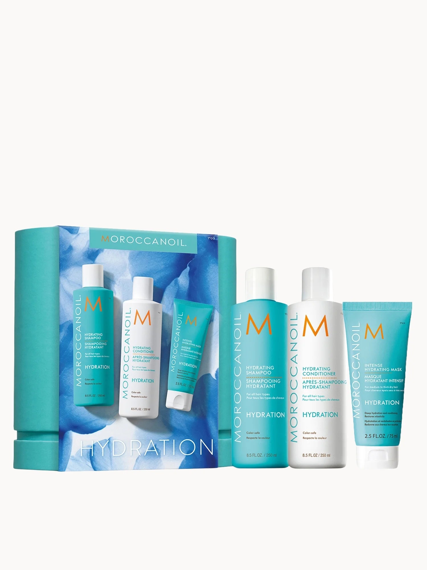 Moroccanoil Hydrating Shampoo and Conditioner Set with Free Intesne Hydrating Mask 75ml - Box Damage | Pop Up Beauty
