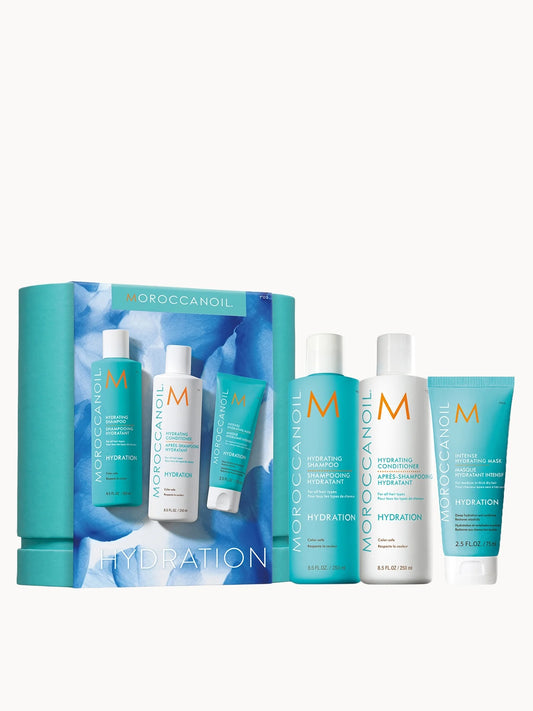 Moroccanoil Hydrating Shampoo and Conditioner Set with Free Intesne Hydrating Mask 75ml - Box Damage | Pop Up Beauty