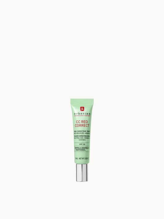 Erborian CC Red Correct 15ml, small squeeze tube of green colour-correcting cream