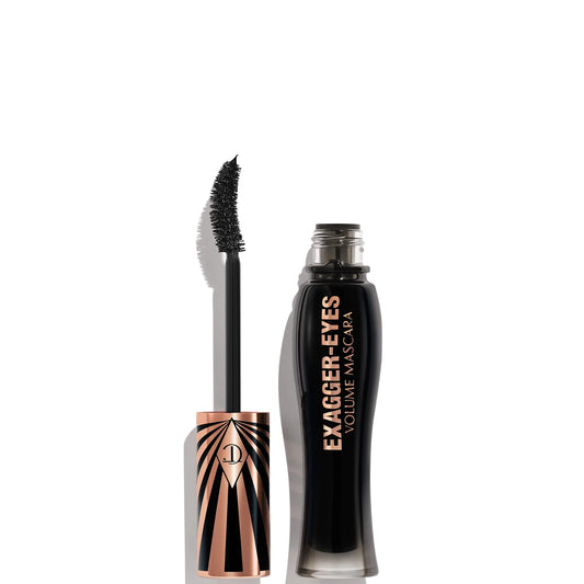 Charlotte Tilbury Exaggereyes Volume Mascara, black tube with gold cap and curved wand