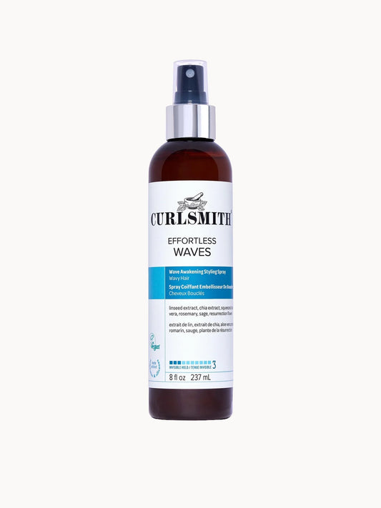 Curlsmith Effortless Waves 237ml, tall spray bottle with branded label