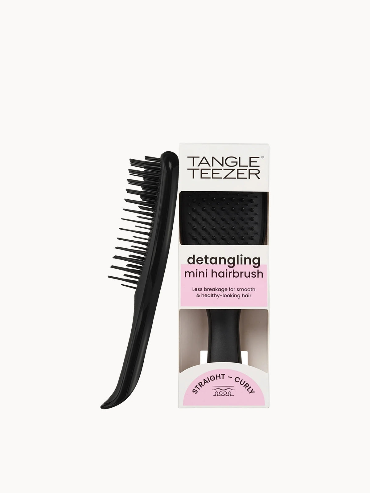 Mini Ultimate Detangler Black, small black detangling brush with flexible bristles