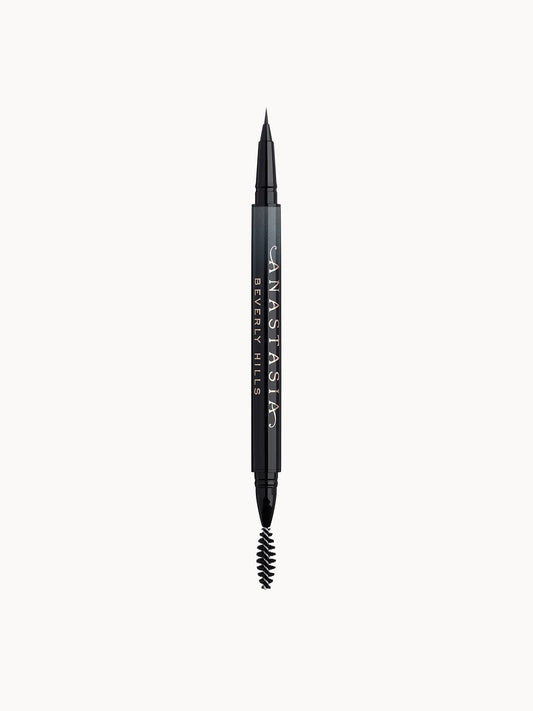 Anastasia Beverly Hills Microstroke Brow Pen - Medium Brown, slim dual-ended brow pen with spoolie