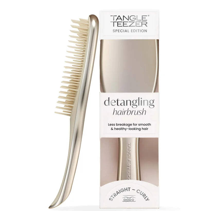 Tangle Teezer The Ultimate Detangler Champagne Gold metallic gold paddle brush with flexible bristles