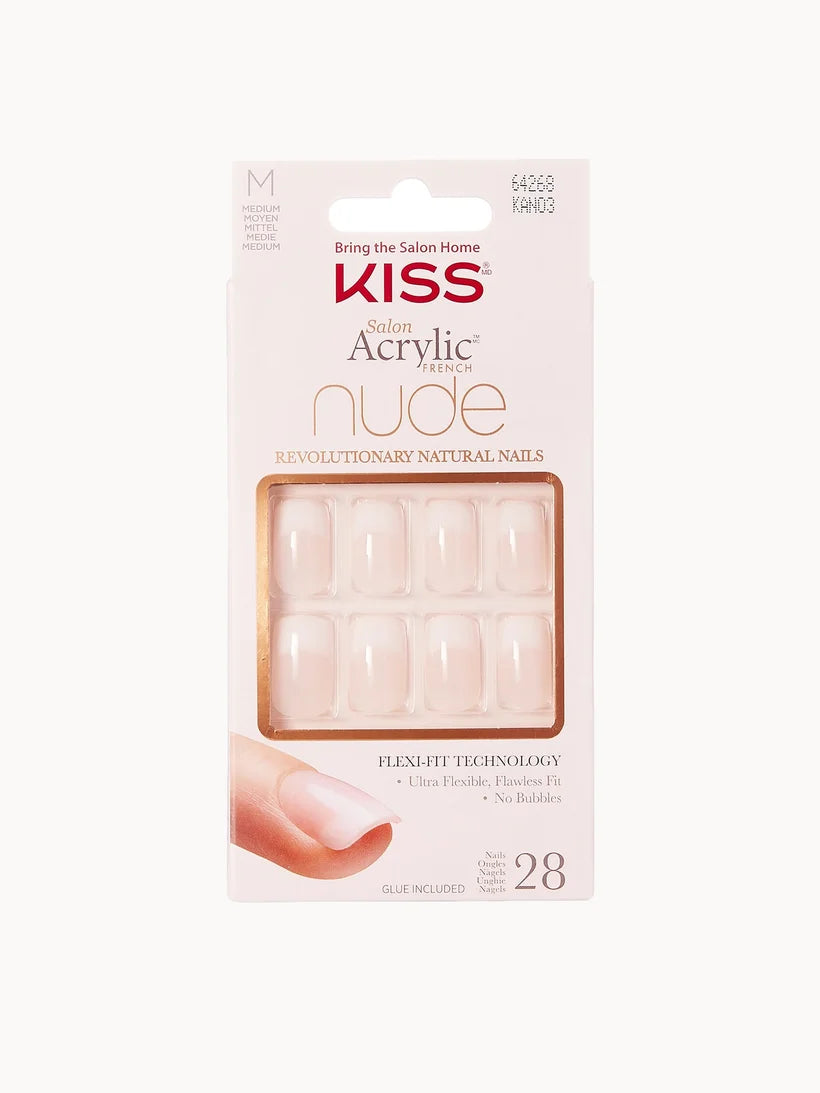 Kiss Salon Acrylic Nude Nails Cashmere boxed set of artificial nails in nude shade