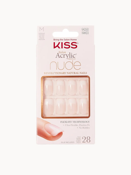 Kiss Salon Acrylic Nude Nails Cashmere boxed set of artificial nails in nude shade