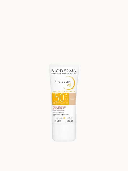 Bioderma Photoderm Anti - Redness Tinted Sunscreen SPF50+ 30ml, tinted sunscreen tube with Bioderma branding