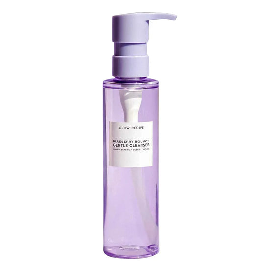 Glow Recipe Blueberry Bounce Gentle Cleanser 160ml translucent bottle with pump dispenser and blueberry themed label