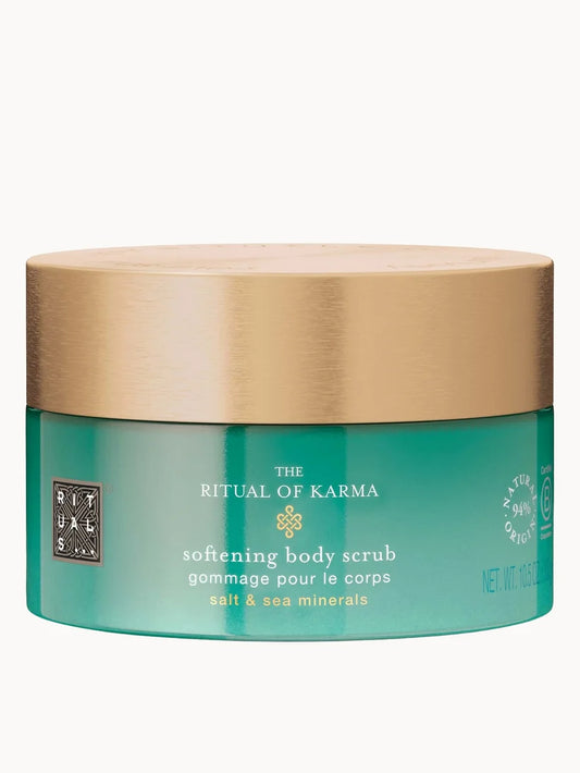 Rituals The Ritual of Karma Softening Body Scrub 300g round jar with turquoise design and white lid